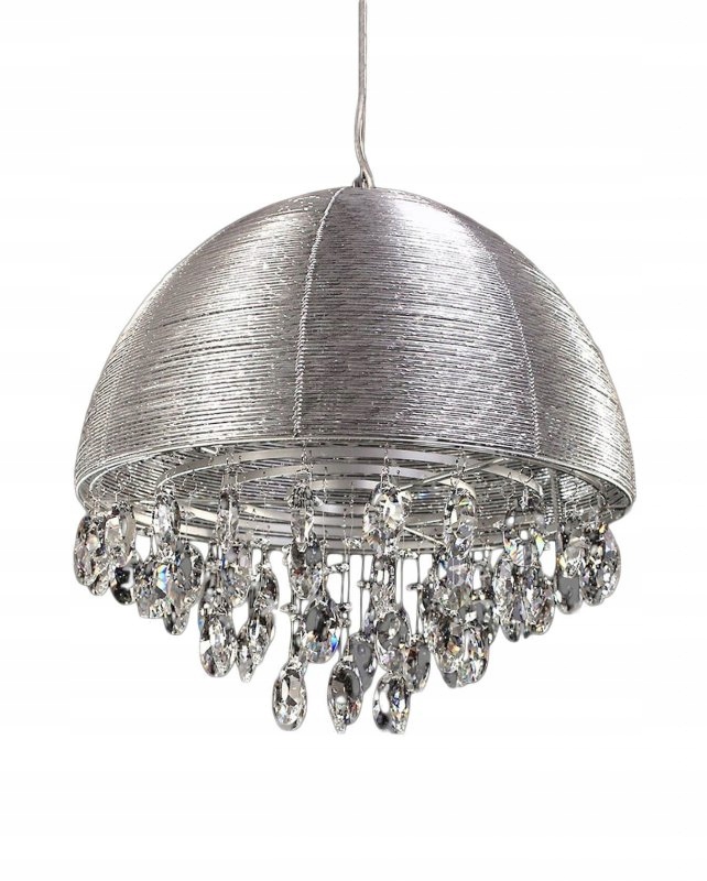 Lampa wisząca do Salonu - Kryształowa Srebrna