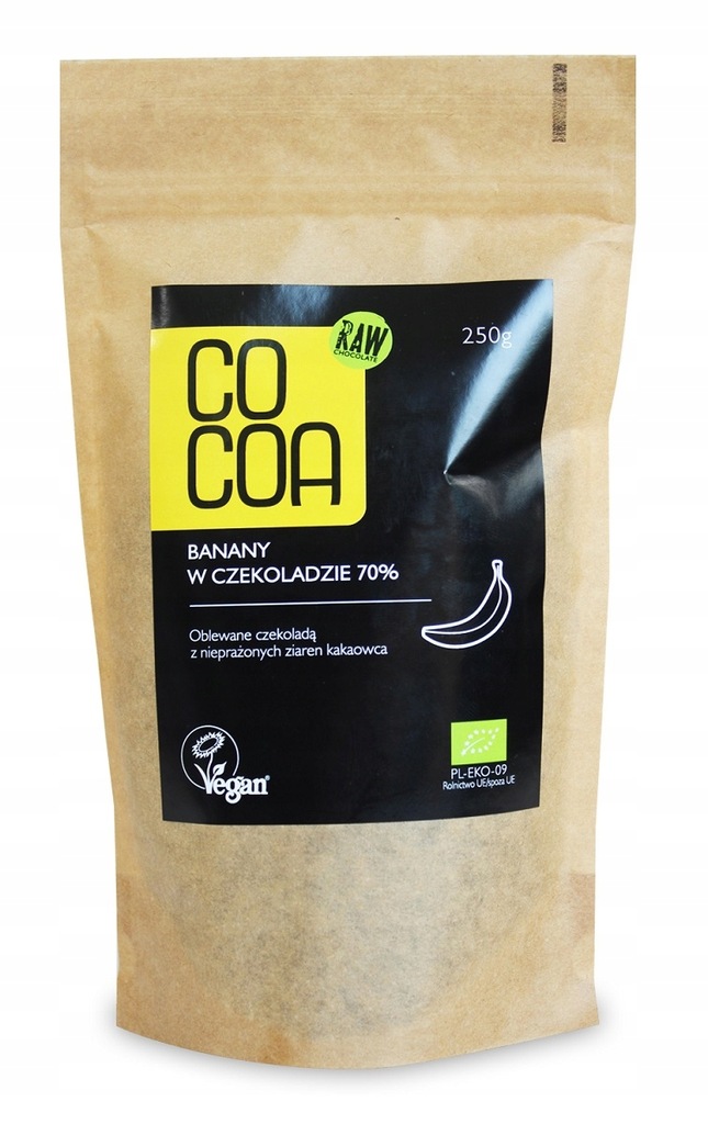 BANANY W CZEKOLADZIE 70% BIO 250 g - COCOA