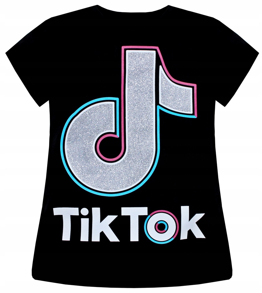 1289 BLUZKA DZIEWCZĘCA T-SHIRT TIK TOK BROKAT r128