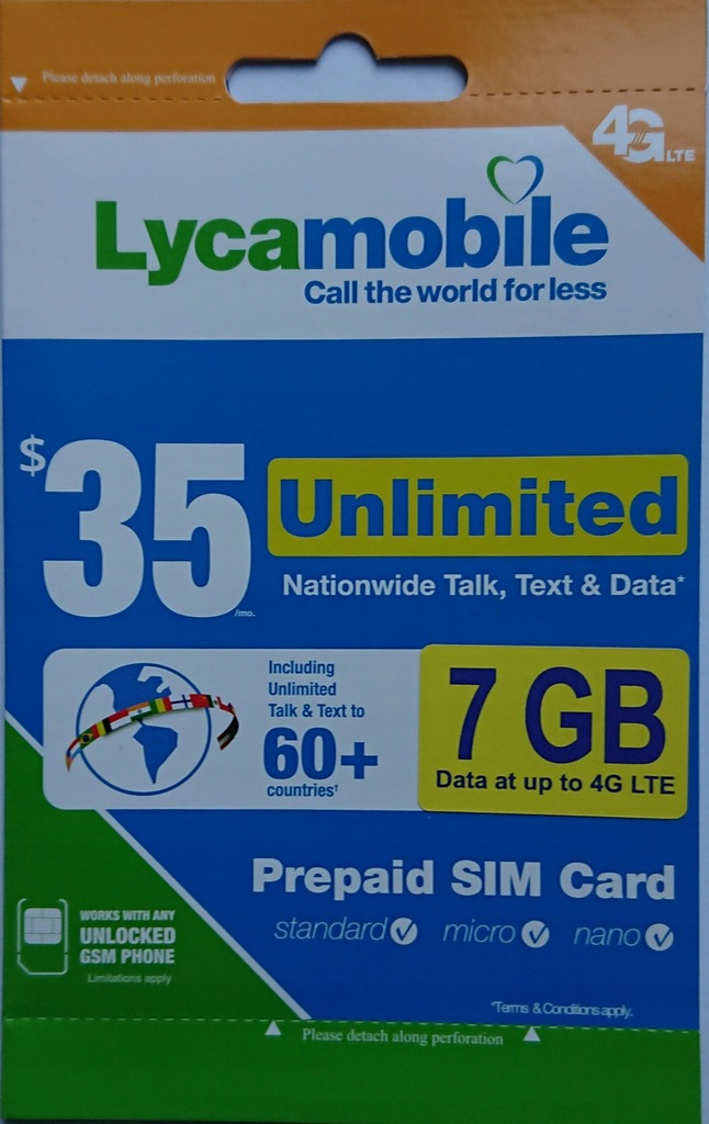 Купить SIM-карта Lycamobile США, доллары США 35 долларов США, 7 ГБ на 30 дней: отзывы, фото, характеристики в интерне-магазине Aredi.ru