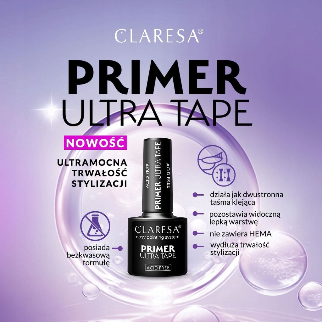 CLARESA PRIMER ULTRA TAPE ACID FREE PRIMER BEZKWASOWY 5g