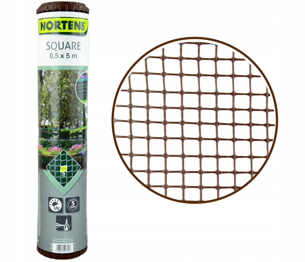 Siatka Plastikowa Brązowa 50cm 5m oczko 10x10mm