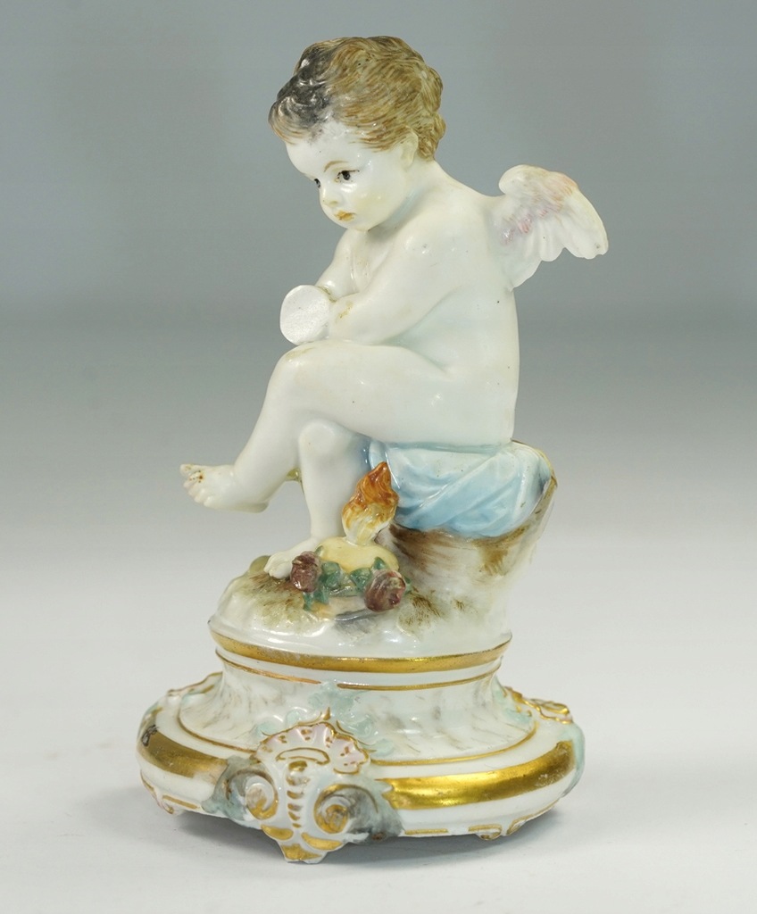 Miśnia Meissen Figurka Putto XIX w. PIĘKNA!