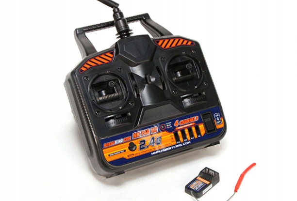 Aparatura HobbyKing 2.4Ghz Mode 2 4Ch Tx & Rx V2 uszkodzona