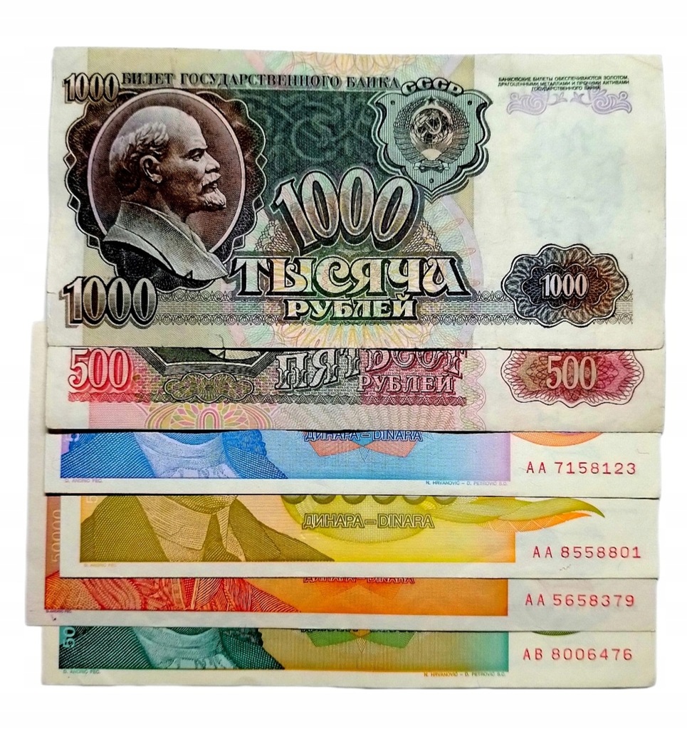 Zestaw banknotów 6 sztuk