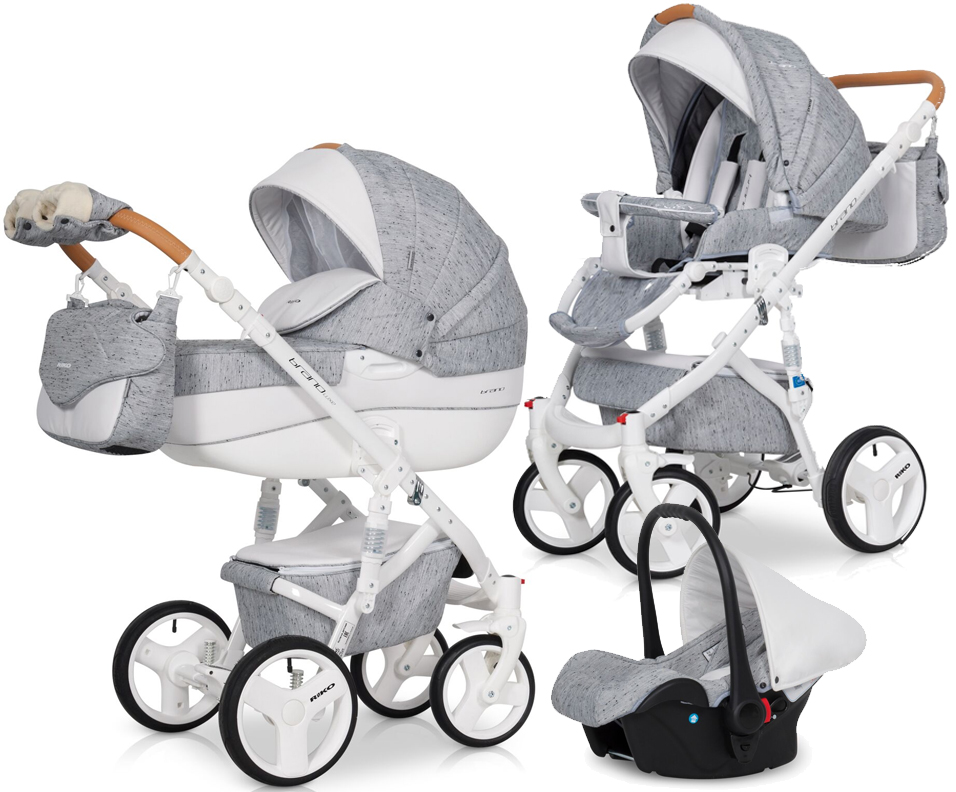 RIKO BRANO LUXE Wózek dziecięcy ZESTAW 3w1 +Foteli