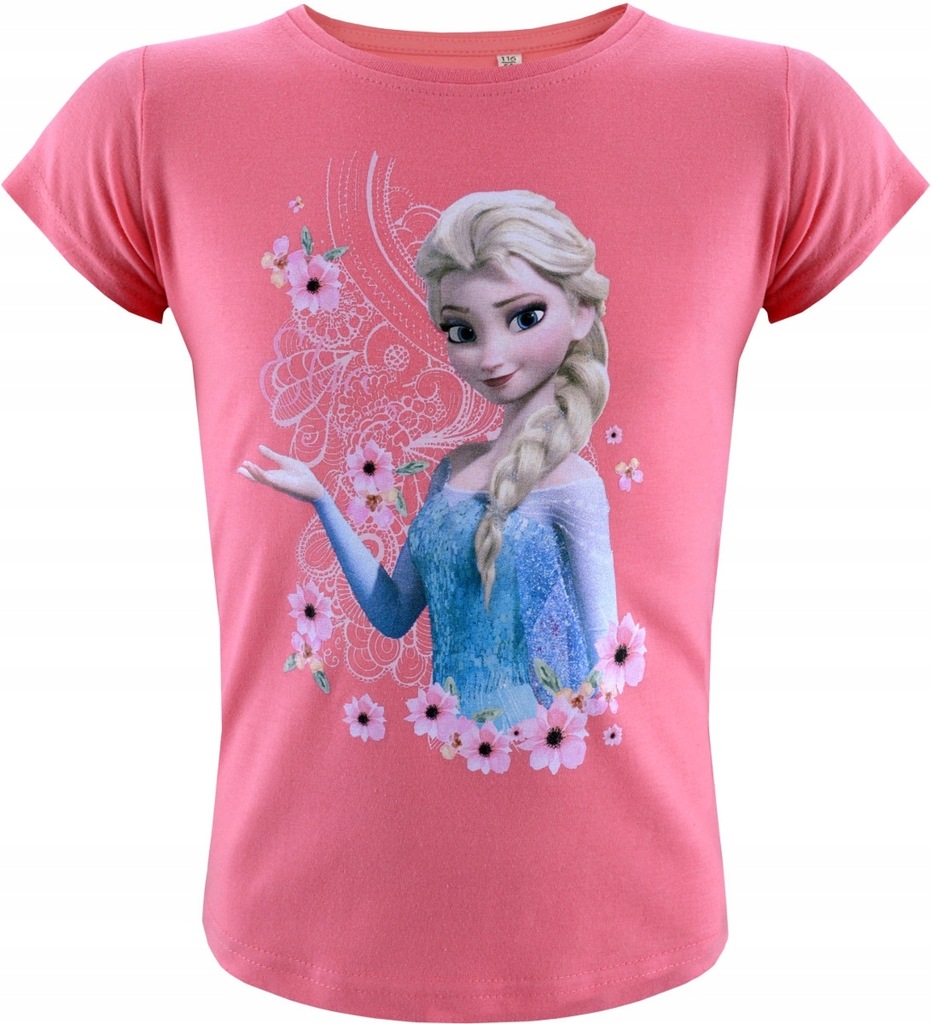 T-shirt Frozen Kraina Lodu Elza morelowy 128