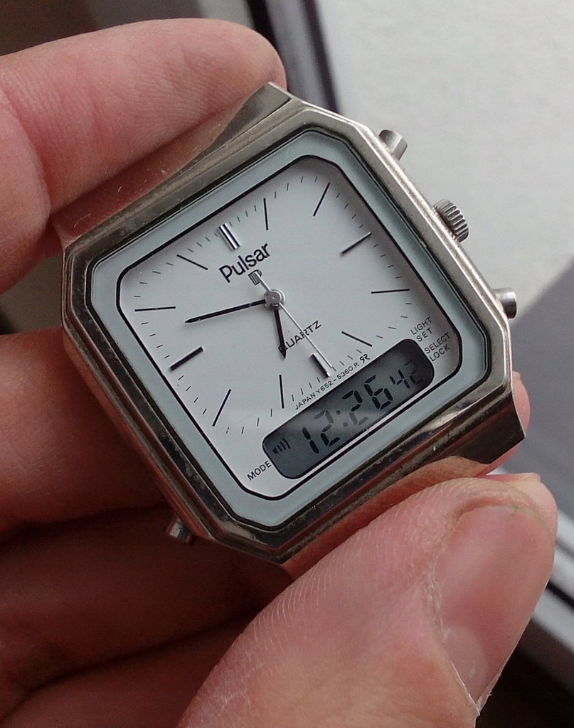 Piękny, japoński zegarek Pulsar by Seiko dual time