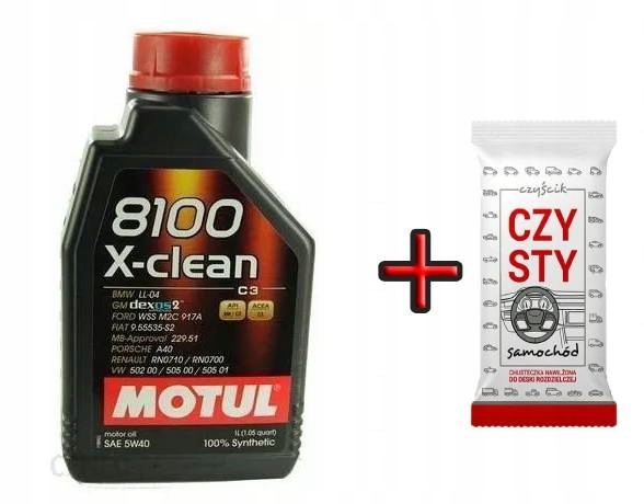 Olej MOTUL 8100 X-CLEAN 5W40 5W-40 1L + CZYSTY