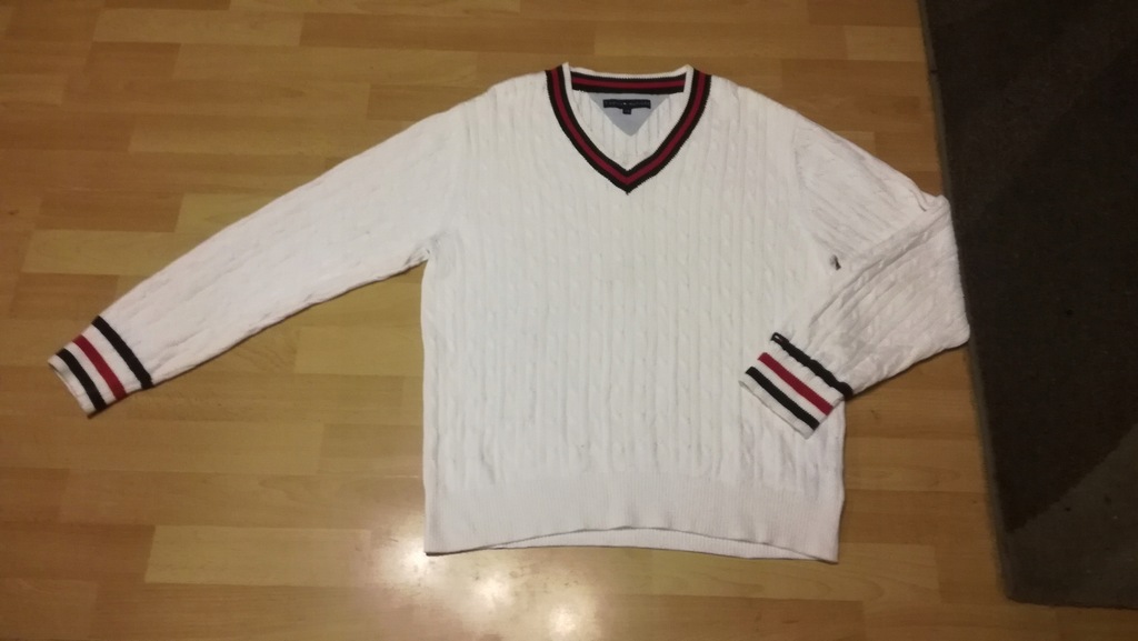 CIEPŁY SWETER TOMMY HILFIGER WARKOCZ STAN B.DOBRY