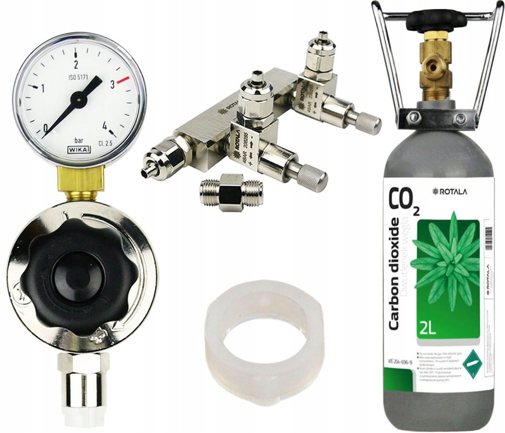 Zestaw CO2 nr. 27: Butla 2L + Reduktor + Zaworek