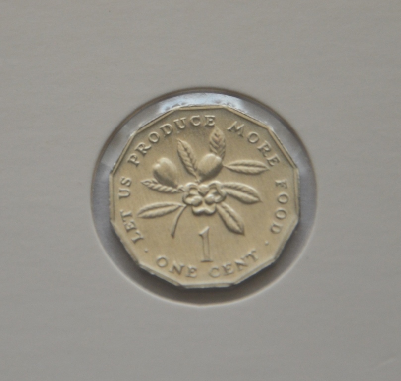 Jamajka 1 cent 1986 - menniczy, w holderze