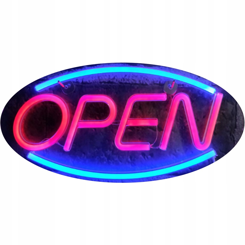 Neon LED OPEN szyld napis otwarte duży reklama świetlna neonowa tabliczka