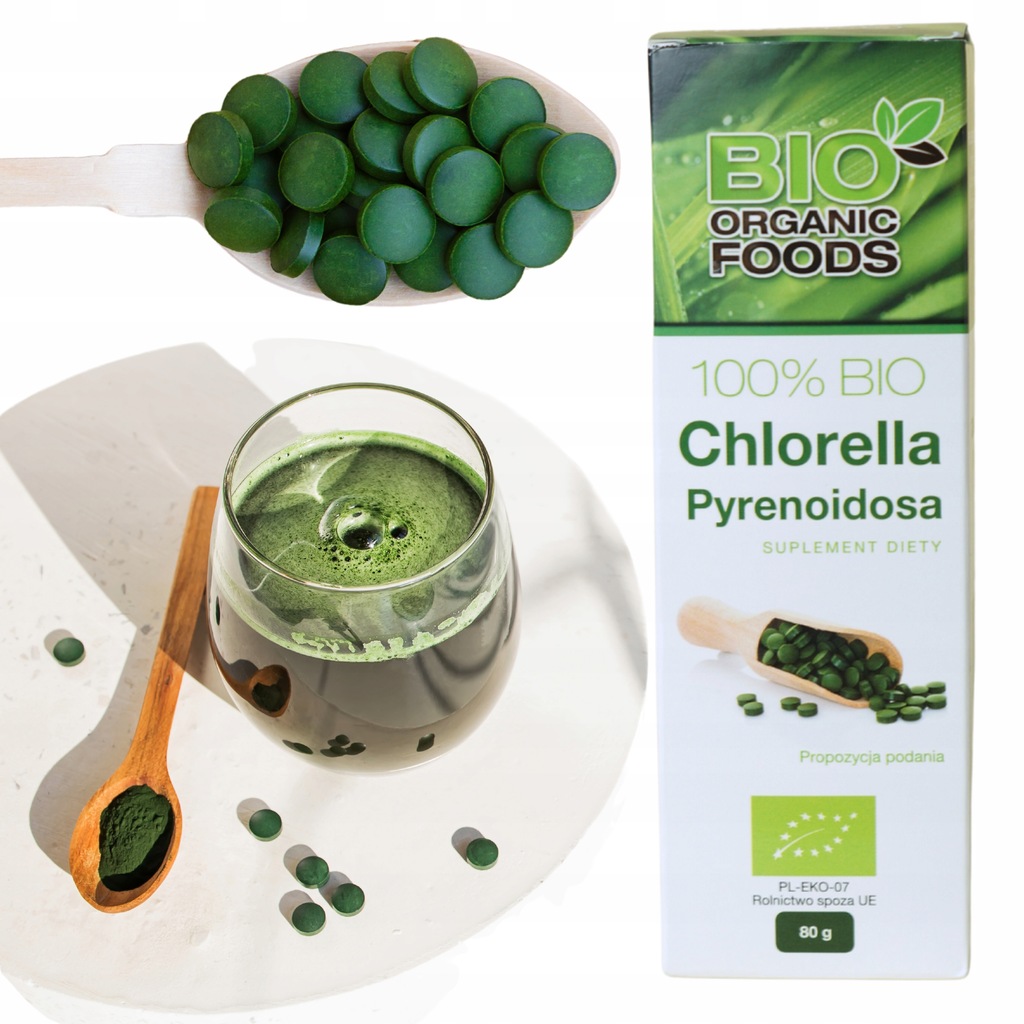 BIO CHLORELLA PYRENOIDOSA 320 TAB. DETOKS BIO ORGANIC FOODS JAPOŃSKA ALGA