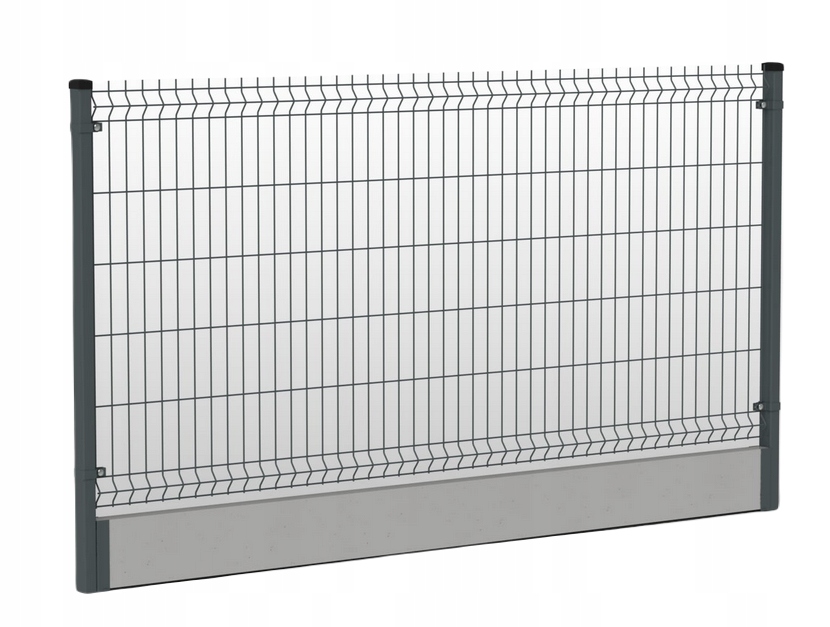 Ogrodzenie panelowe panel systemowy podmurówka 1,17m+20cm grafit
