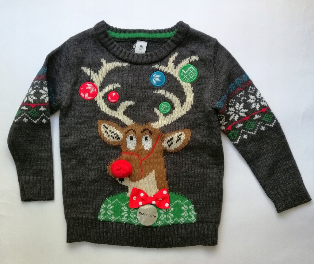 TU swetr świąteczny renifer 98cm 3 lat s51