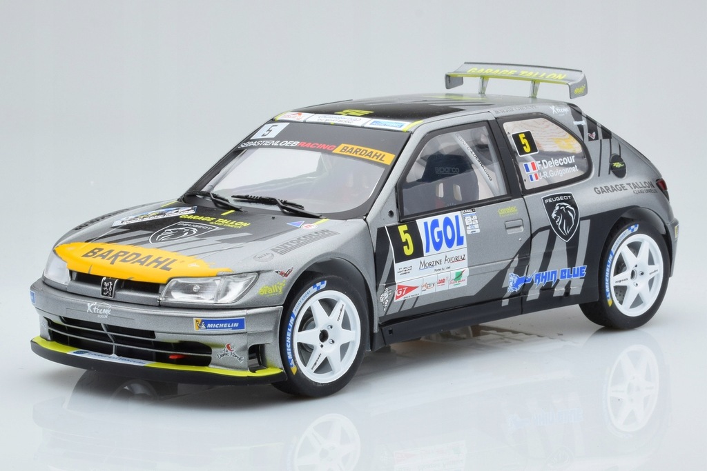 Peugeot 306 Maxi Gray n5 Rally Du Mont Blanc Solido 1/18