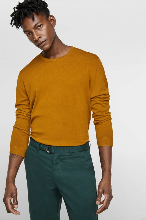 Zara XL sweter cienki musztardowy