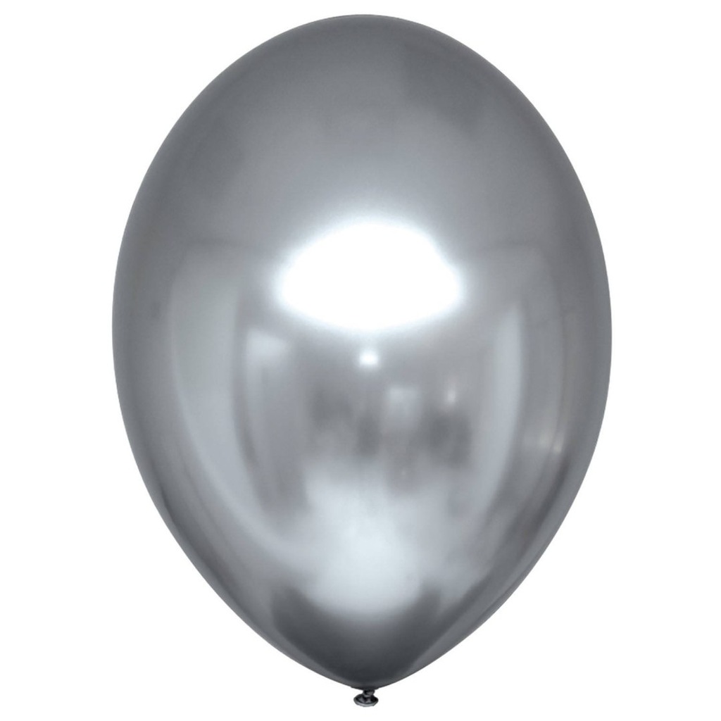 Balony lateksowe Decorator Satin Luxe Chrome srebrne 12cm, 100 szt.