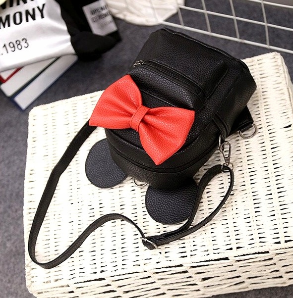 Купить Маленький женский рюкзак с мышиными ушками, кожаным бантиком: отзывы, фото, характеристики в интерне-магазине Aredi.ru