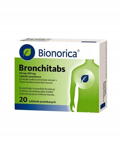 Bronchitabs 60 mg + 160 mg, 20 tabl. Na kaszel