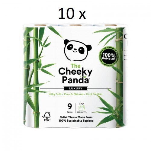 10 x THE CHEEKY PANDA 100% Bambusowy Papier toalet