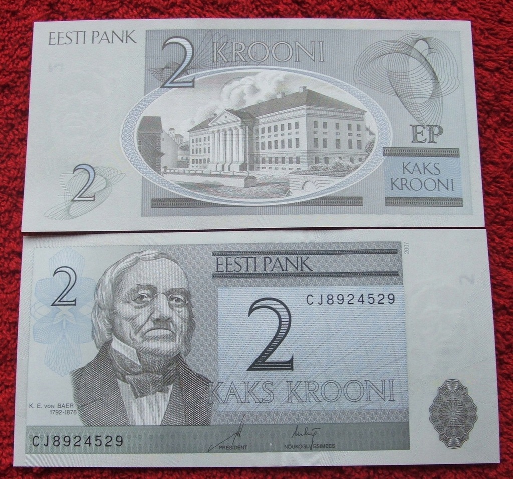 BANKNOT 2 KROONI ESTONIA 2007 ROK !!! STAN UNC