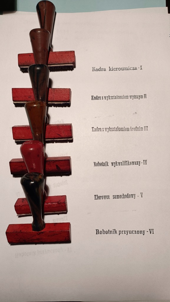 Stare Pieczątki PRL- do Stopni Zaszeregowania w Zakładach Pracy oryginalne