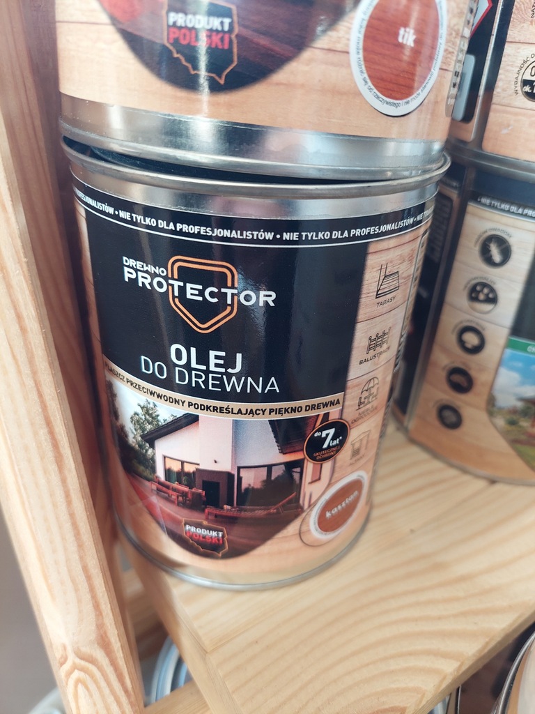 Polski olej do drewna kolor Kasztan 0,7L Drewno Protector