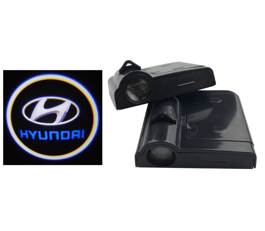 2x LED LOGO PROJEKTOR HD BEZPRZEWODOWE NA BATERIE HYUNDAI WSZYSTKIE MODELE