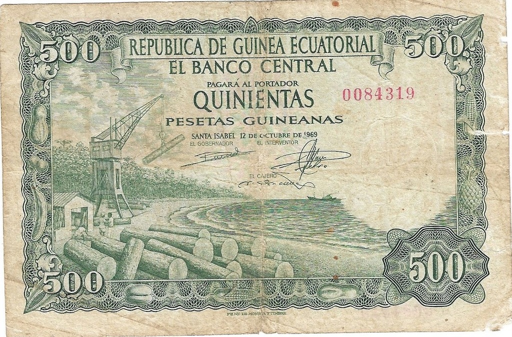 Gwinea Równikowa 500 pesetas 1969r