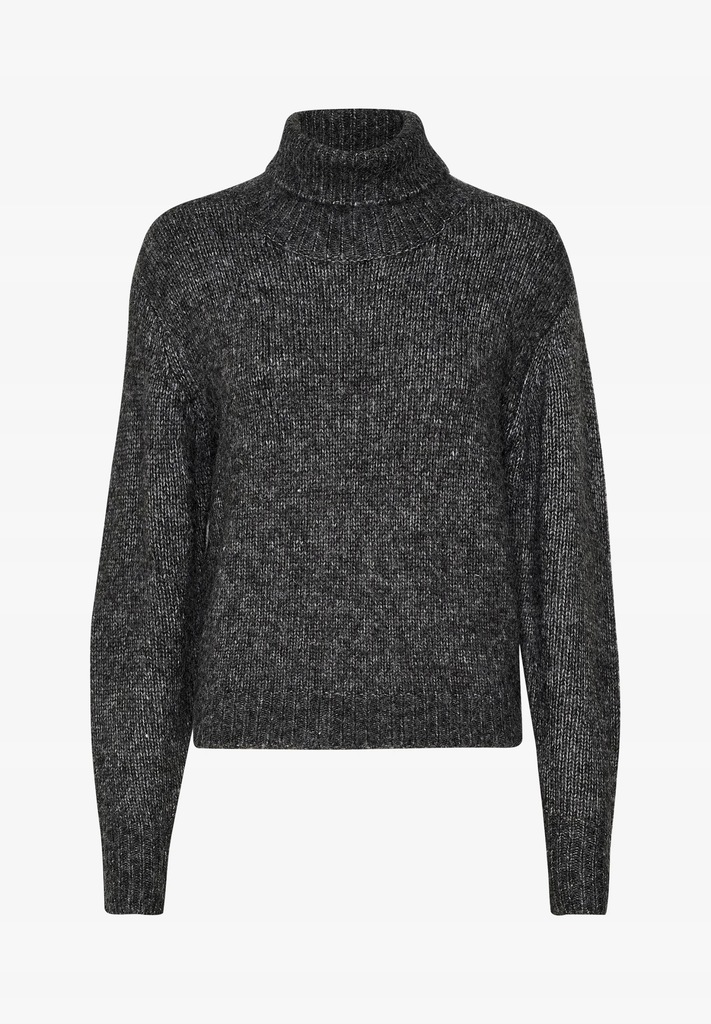 Sweter golf szary ciepły luźny do pasa modny na zimę M 38