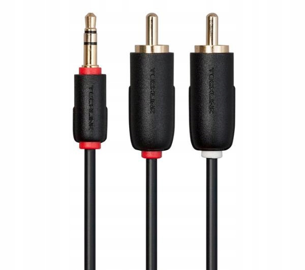 Kabel Przewód Audio Jack 3,5 mm - 2x RCA Techlink