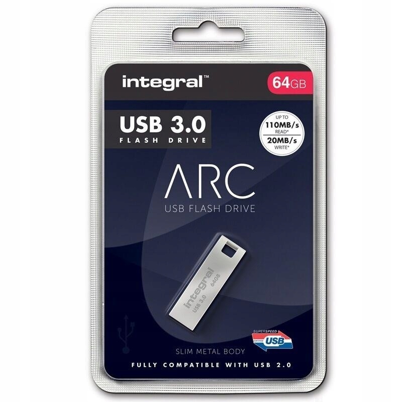 Integral ARC - Metalowy pendrive 64 GB USB 3.0 prę