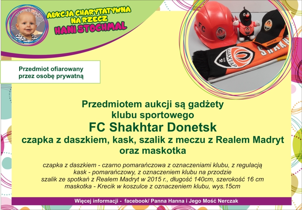 FC SHAKHTAR DONETSK SZALIK CZAPKA MASKOTKA KASK