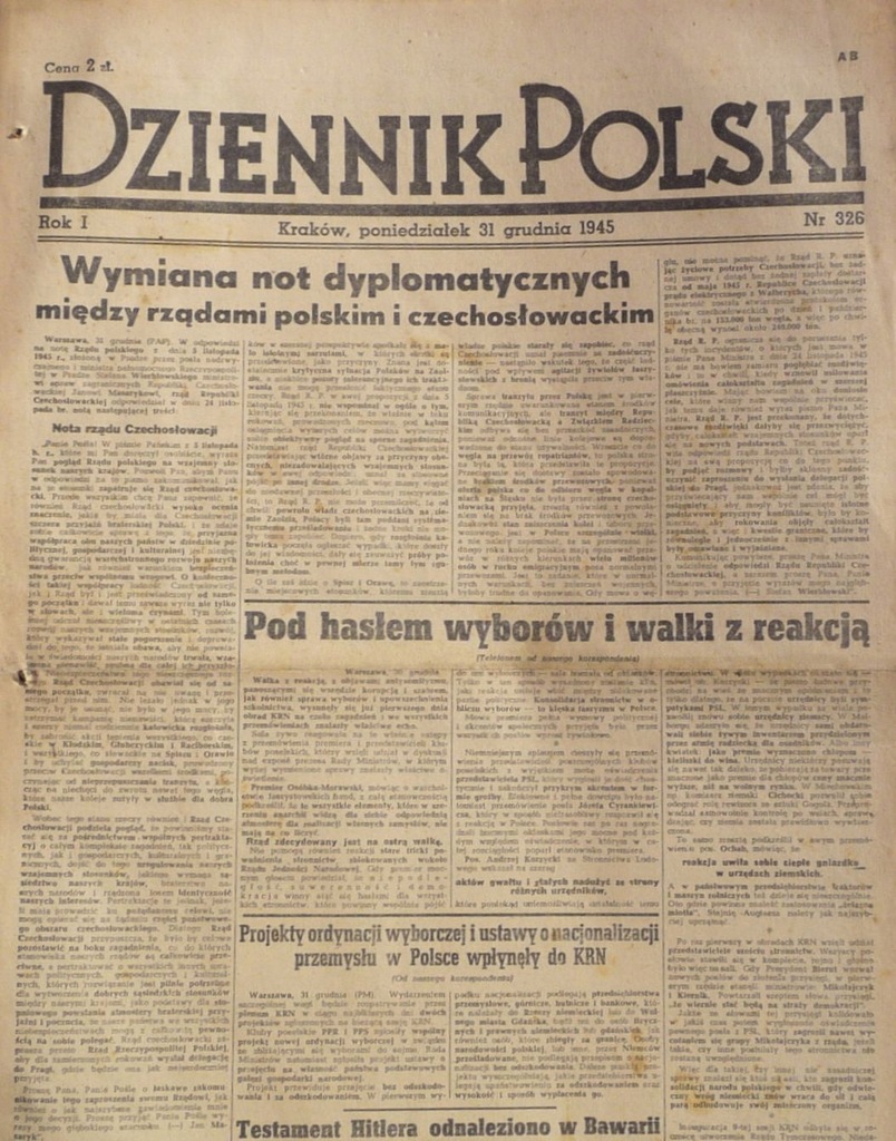 Pod hasłem wyborów i walki z reakcją 1945 DP326