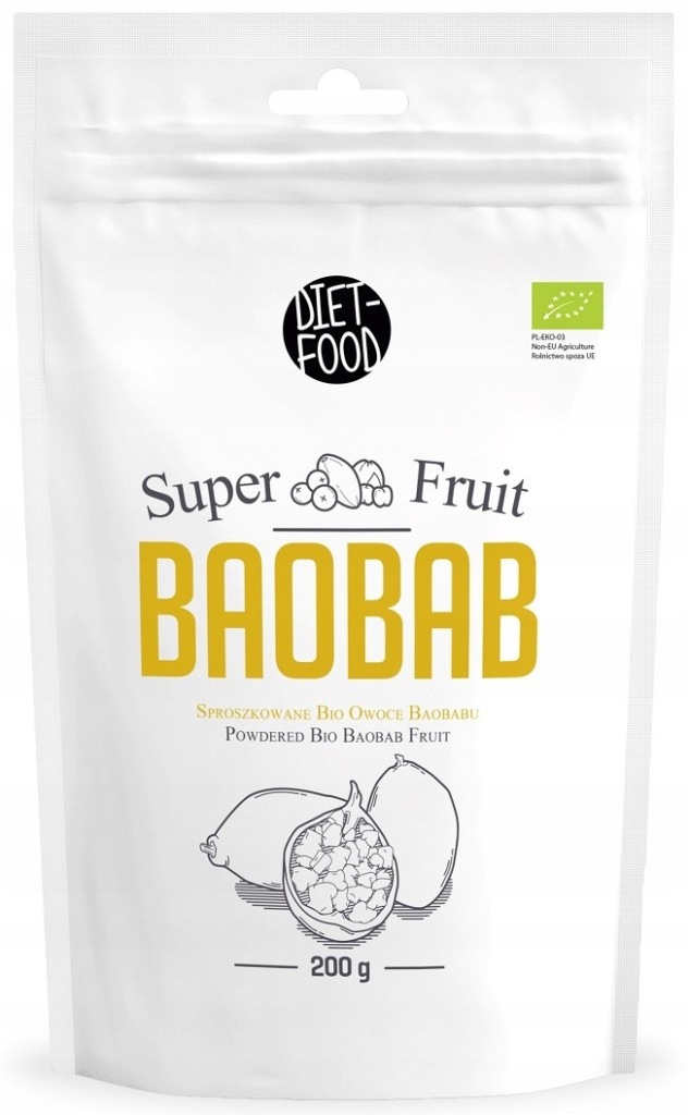 BAOBAB SPROSZKOWANY BIO 200 g - DIET-FOOD