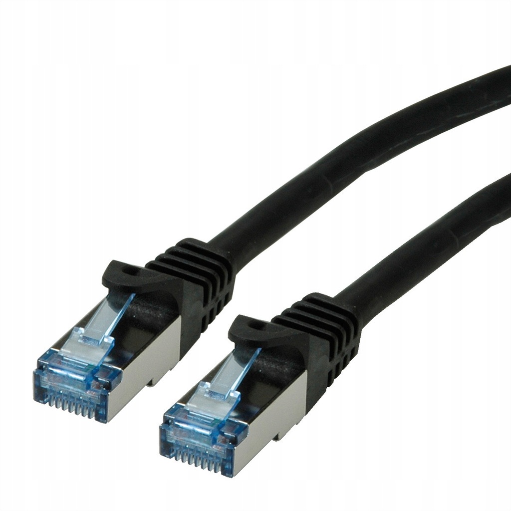ROLINE Kabel sieciowy RJ45 LAN S/FTP kat.6A, LSOH, czarny, 5 m