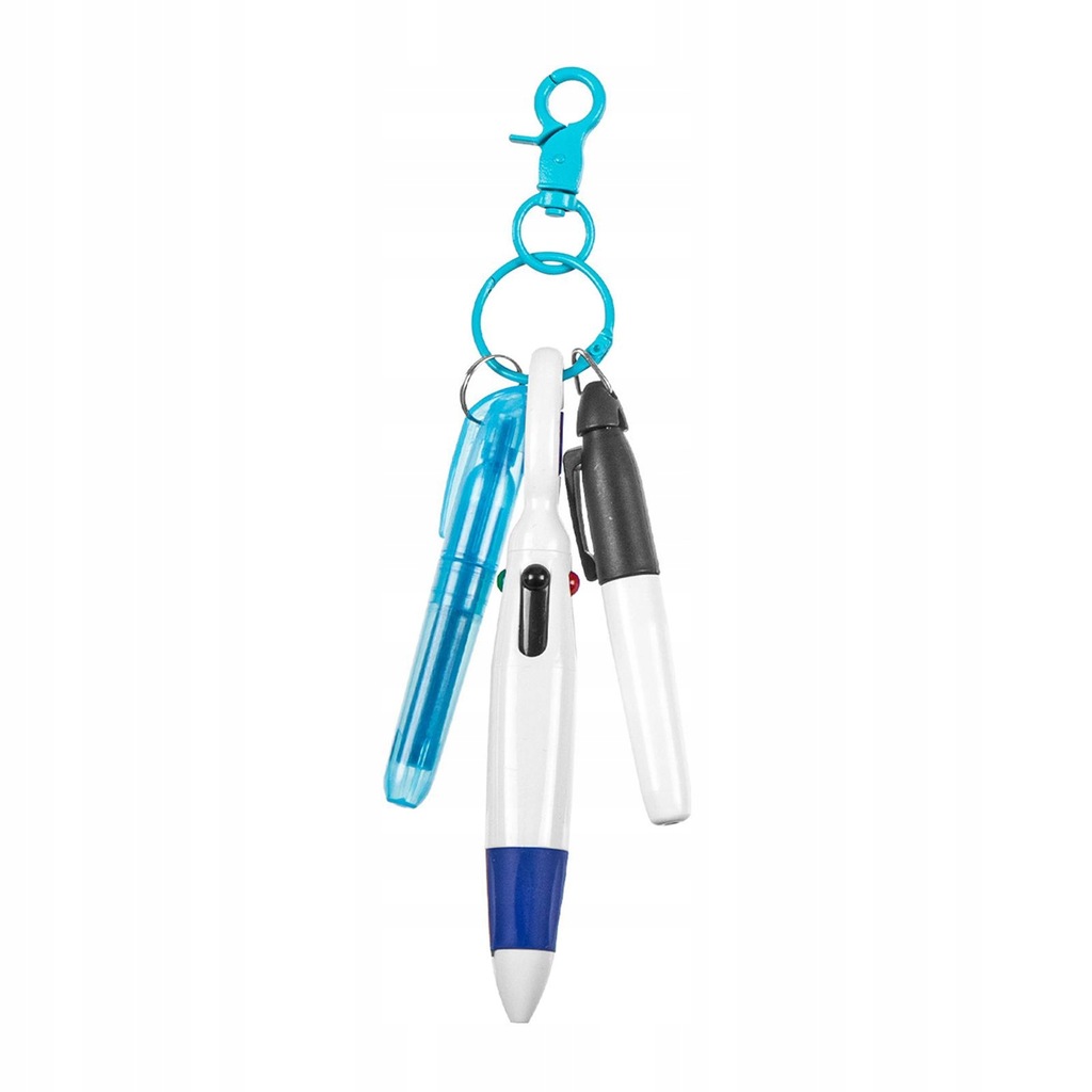 Pen with Carabiner Clip Portable with Buckle Keychain Multipurpose blue