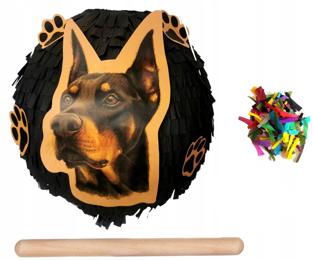 PINIATA pies doberman dodatki