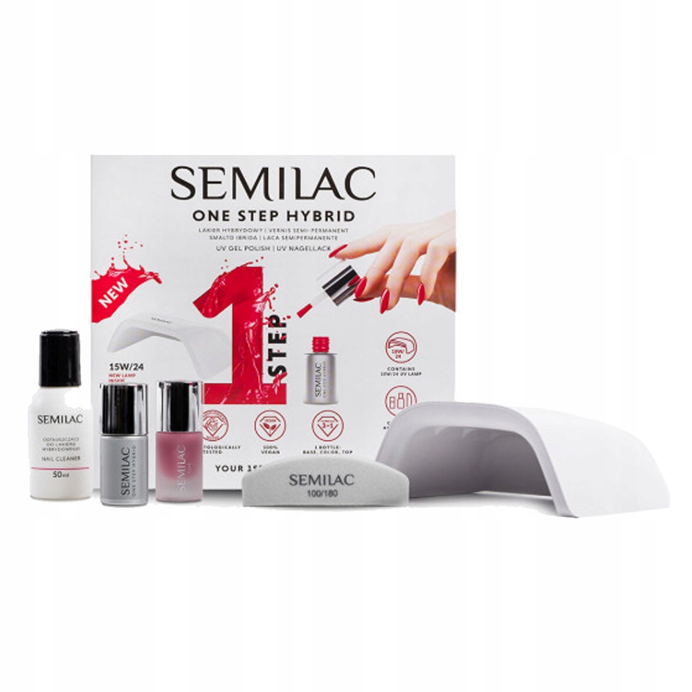 SEMILAC ONE STEP 15W/24 ZESTAW STARTOWY MANICURE