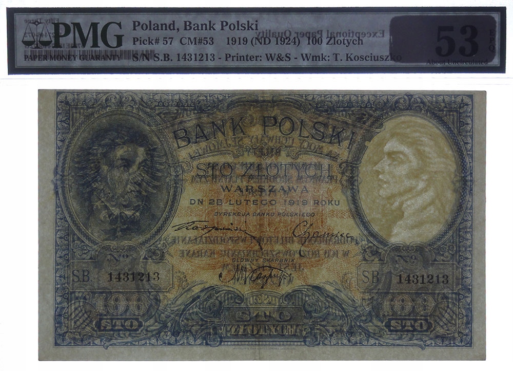 Купить Польша 100 злотых 1919 (1924), PMG 53 EPQ: отзывы, фото, характеристики в интерне-магазине Aredi.ru