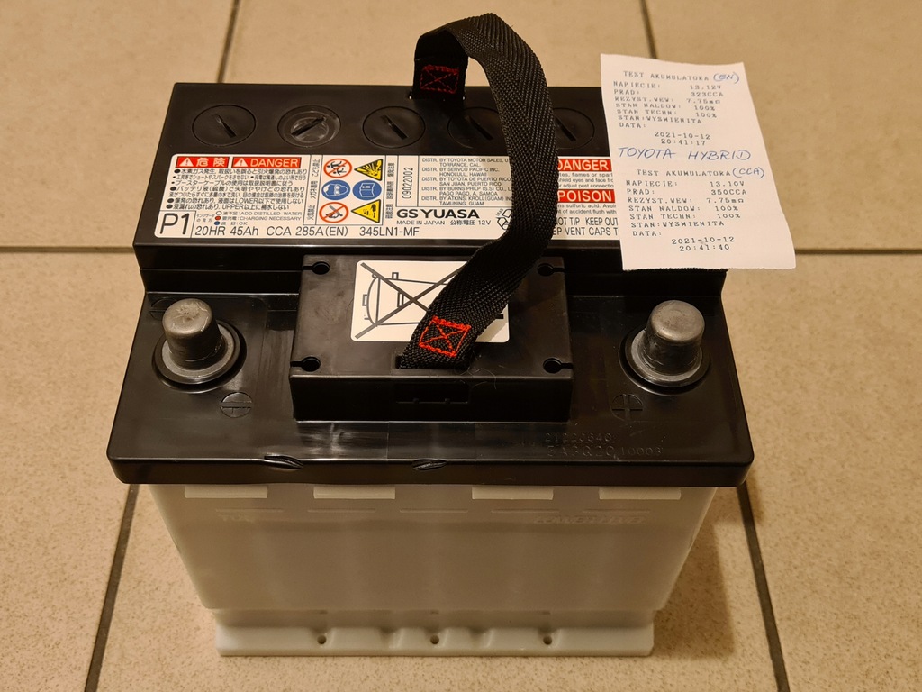 Akumulator Toyota Hybrid GS YUASA 345LN1-MF, IGŁA