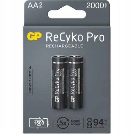 Akumulatorki AA / R6 GP ReCyko Pro Ni-MH 2000mAh blister 2 sztuki