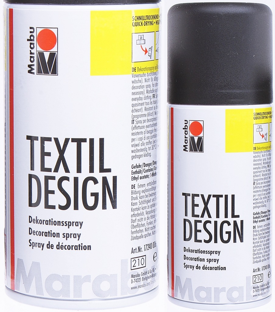Краска по ткани в аэрозоле «Textil Design», 150 мл, черный 17240006073