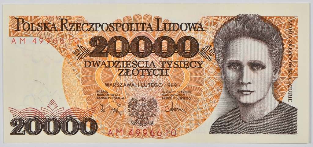 Banknot 20000 złotych 1989 - seria AM - UNC - 12178366494