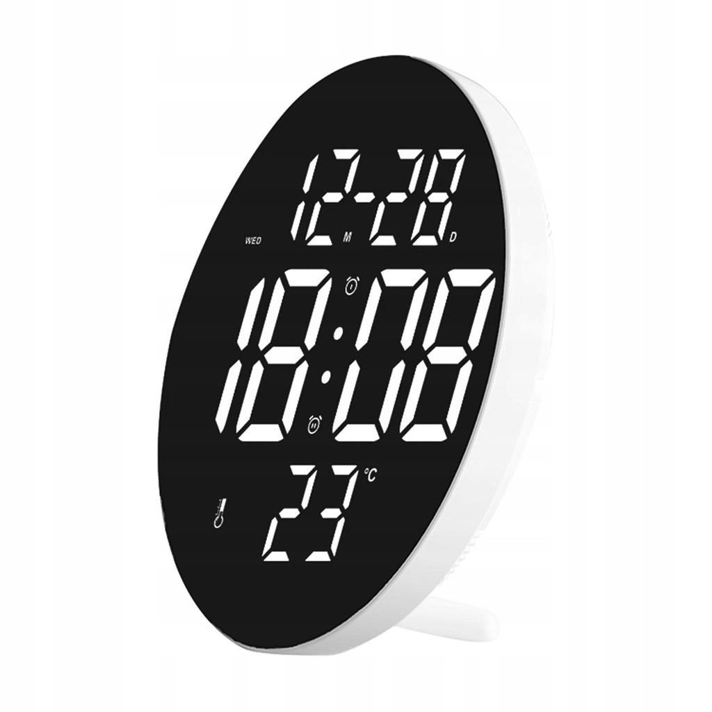 Digital Clock, 9" LED Digital Alarm Clock Large Display, with Remote White
