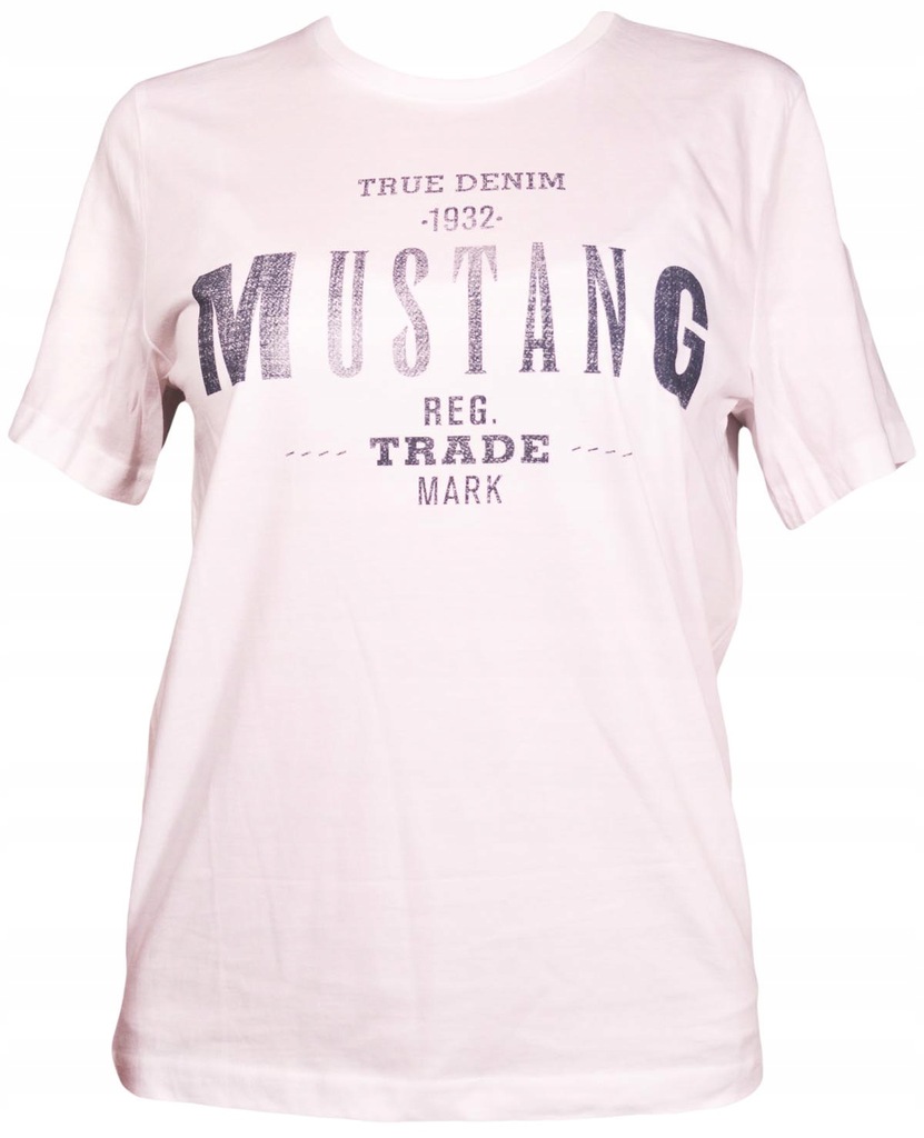 MUSTANG t-shirt white logo PRINT TEE _ S