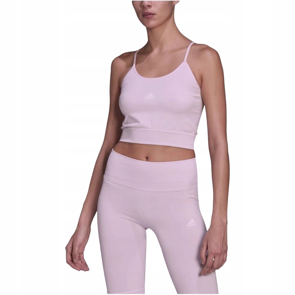 Top damski ADIDAS SML SPAGCROP sportowy różowy krótki logo modny r. L