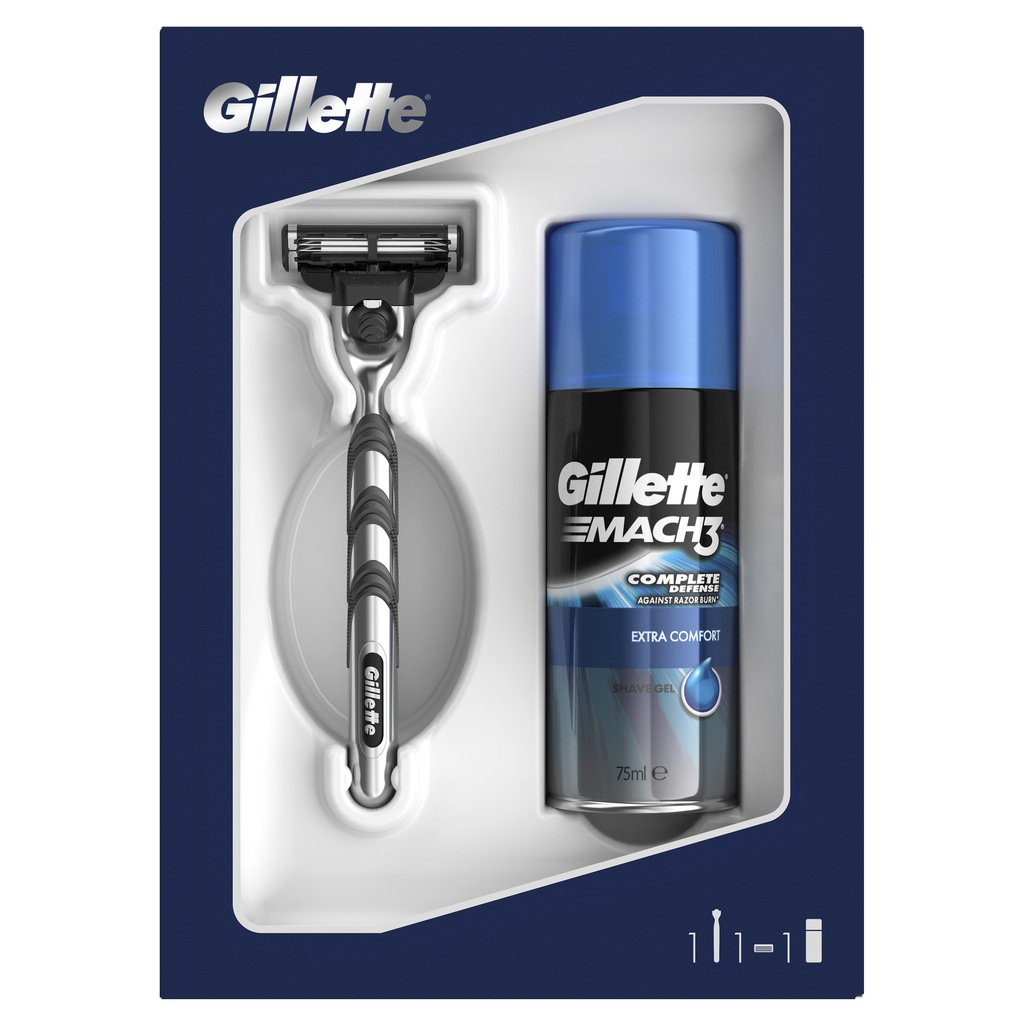 Zestaw z maszynką do golenia Gillette Mach3 + żel